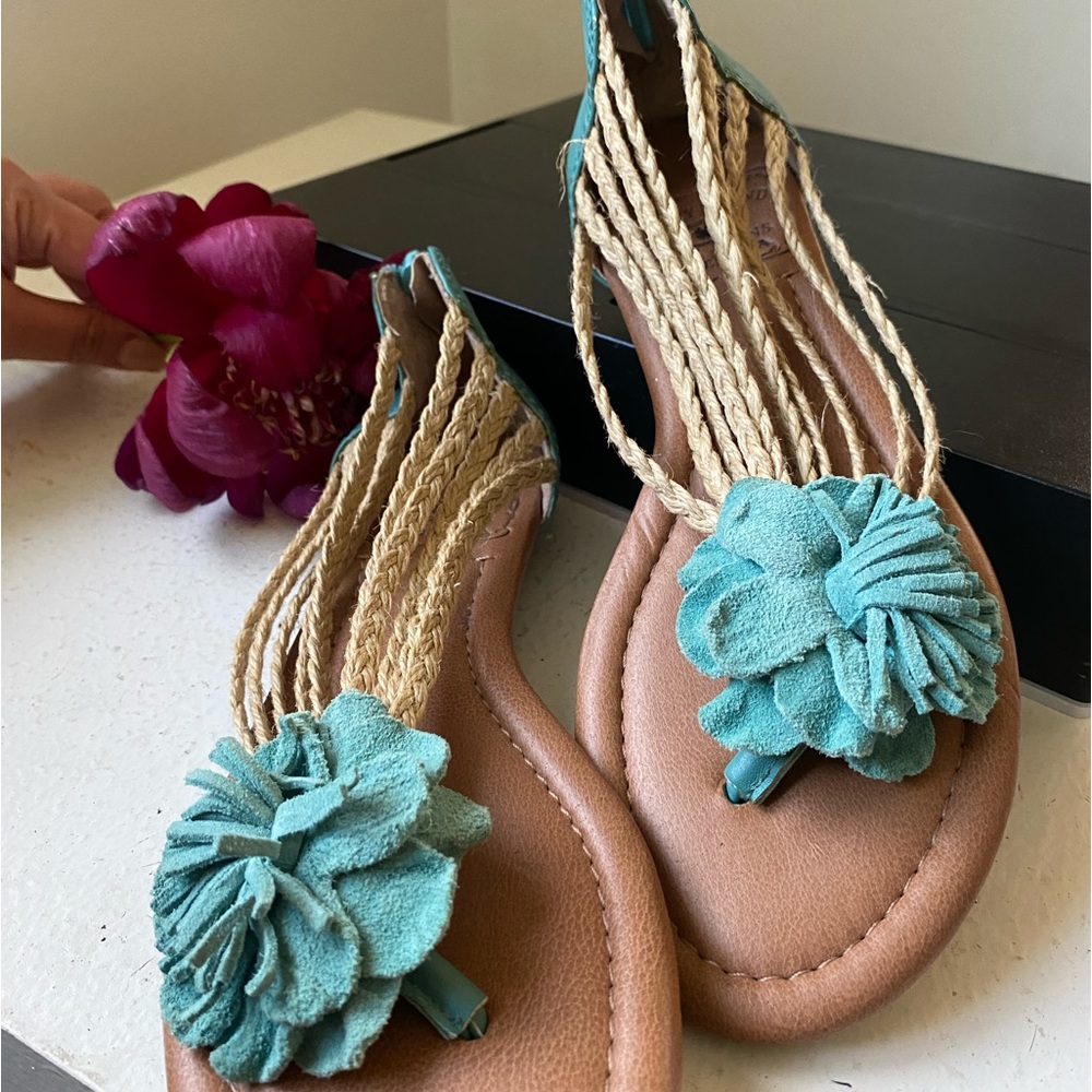 Lucky Brand Turquoise Floral Women's Sandals